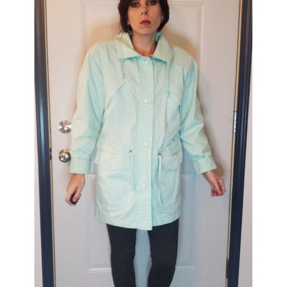 Vintage 80s Light Teal Jacket‎